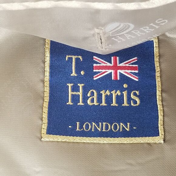 T Harris sport coat blazer suit jacket men's 40R brown window pane silk wool - Picture 11 of 12